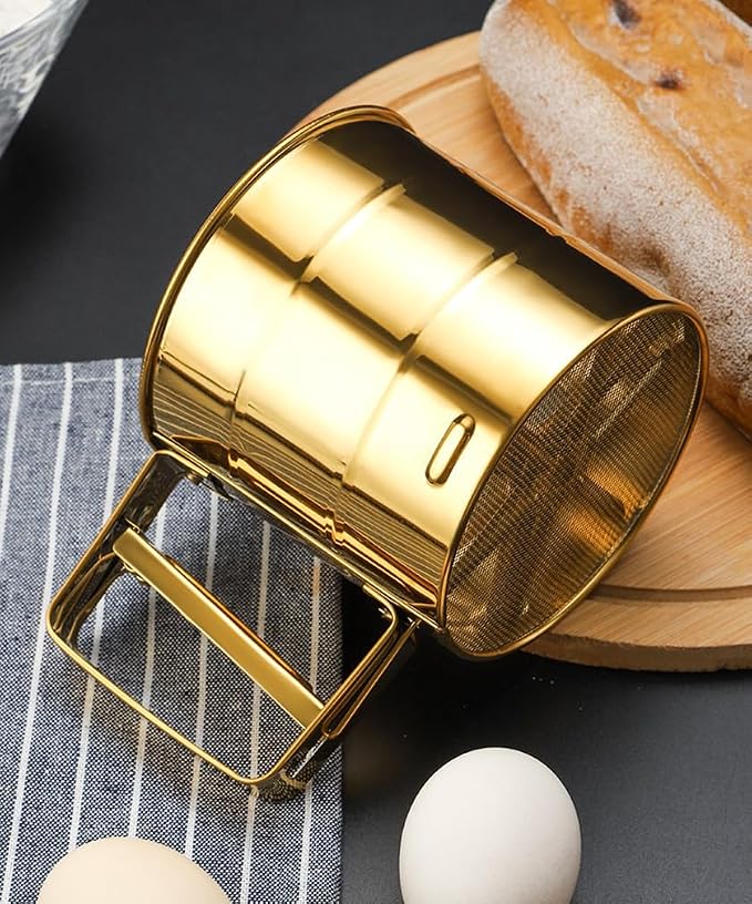 Stainless Steel Fine Mesh Sieve Flour Sifter Golden Flour Cup Sifter