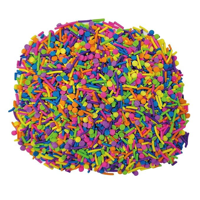 EPHVODI Neon Sprinkles for Cake Decorating, 3 oz Baking Edible Cake Decorations Pastel Jimmies Confetti Sprinkle Mix for Donut Cookie Cupcake Ice Cream Toppings