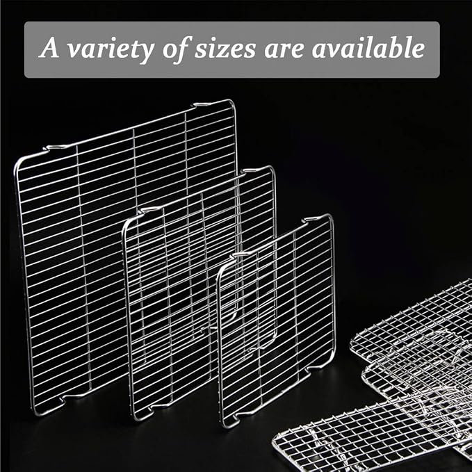 Cooling Rack with 4 Legs Heavy Duty Grill Net 7.9in x 12.4in Roasting Wire Grate Baking Racks, Fit Various Size Cookie Baking Sheet,Oven Dishwasher Safe(7.9"X12.4"31.5X20cm)