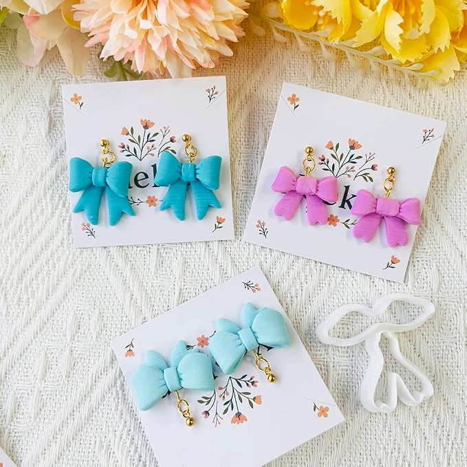 Xaekicr Bow Shape Polymer Clay Cutters for Polymer Clay – Clay Cutters & Clay Molds, Decorative Earring, Tools Set