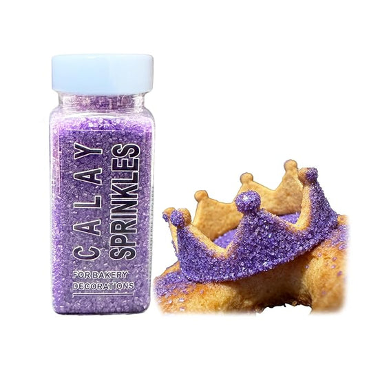 Purple Sprinkles for Baking, Purple Sanding Sugar Crystals, 4.23 ounces Edible Sparkling Coarse Sugar Sprinkles for Cake Decorating, Cupcake Topper, Cookie Toppings, Wedding Birthday Christmas Supplies
