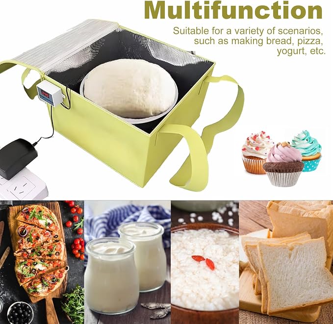 Versatile Dough Proofer with Heater, Bread Pizza Dough Proofing Box Temperature Control Proofing Accessories for Making Bread, Yogurt, Natto and Handmade Soap