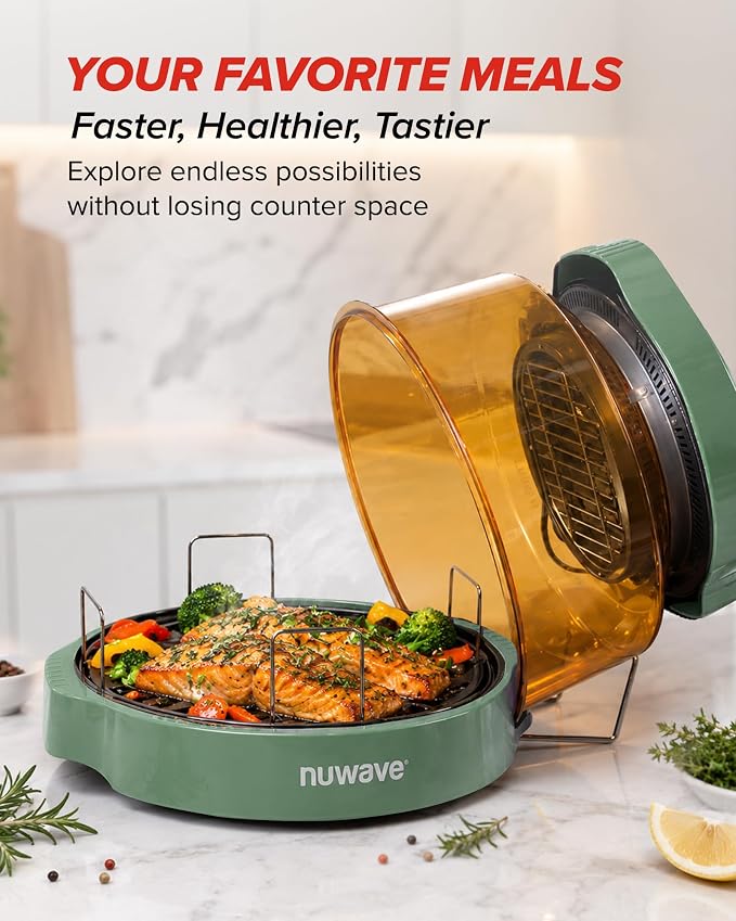Nuwave Pro Plus 2 Countertop Infrared Oven with Stainless Steel Extender Ring, Triple Combo Cooking Power, Adjustable Temperature Control, Large Capacity Roaster, Air Fryer & Convection Oven, 20675V01