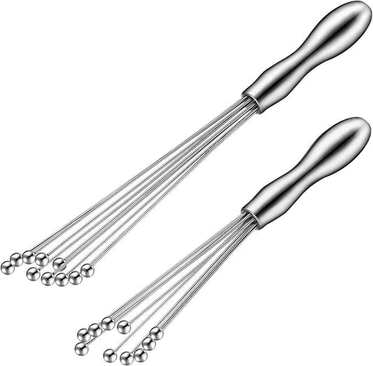 Patelai 2 Pieces Ball Whisk Set 10-Inch and 12-Inch Stainless Steel Ball Whisk Wire Egg Whisks for Cooking, Blending, Whisking, Beating, Stirring(10 Inch, 12 Inch)