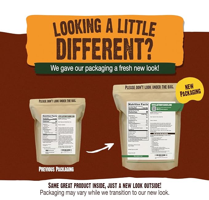 Anthony's Organic Oat Fiber, 1.5 lb, Gluten Free, Non GMO, Keto Friendly, Product of the USA