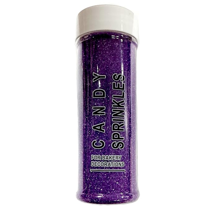 Edible Purple Sanding Sugar Sprinkles 142g/ 5.01oz Sugar Crystals for Cake Decorating Candy Baking Decorations Ice Cream Toppings and Cookie Decorating for Valentines Halloween Christmas