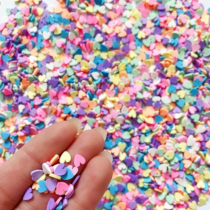 100G Fake Sprinkles Polymer Sprinkles Faux Sprinkles Resin Sprinkles Clay Sprinkles For Resin Fake Candy Sprinkles for Nail Art DIY Crafts Cake Phone Case (100G Heart-9)