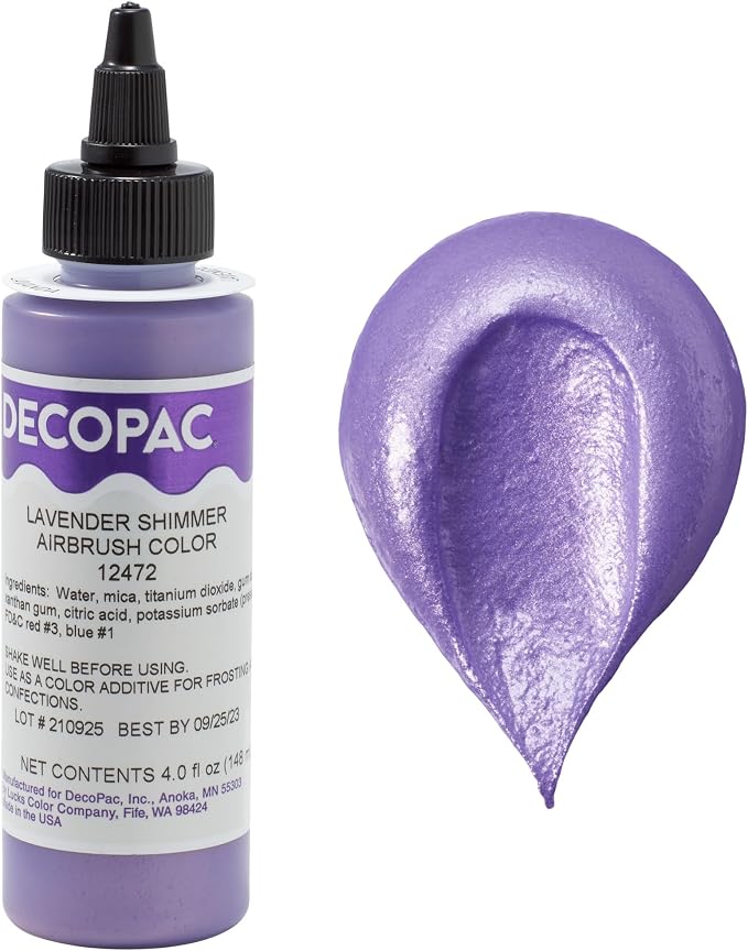 Lavender Shimmer Premium Airbrush Color Cake Decorations - Food Coloring - Airbrush Color - 4 Fl Oz