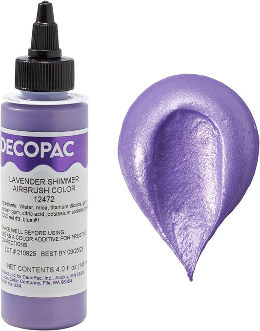 Lavender Shimmer Premium Airbrush Color Cake Decorations - Food Coloring - Airbrush Color - 4 Fl Oz