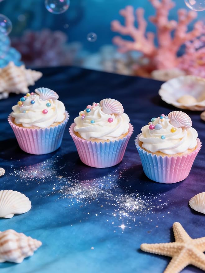 300 Pcs Gradient Color Cupcake Liners, Cake Baking Cups - Gradient Cupcake Wrappers, Standard Muffin Cupcake Wrappers Holders (Base Dia 1.97in, Height 1.18in, Top Dia 2.76in) (Gradient)
