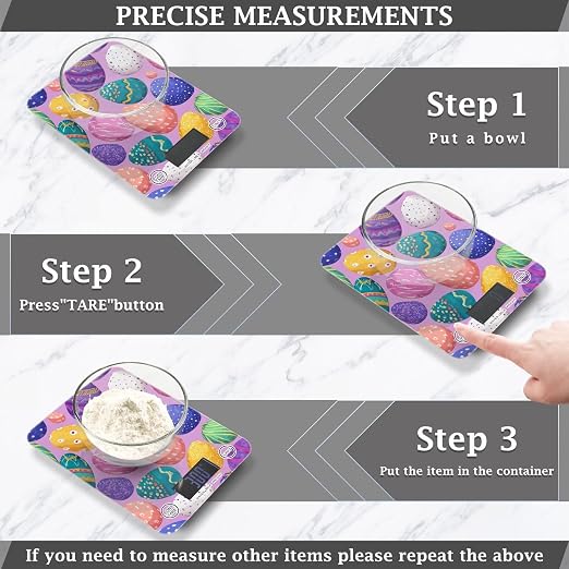 Food Scale Kitchen Scale for Baking Cooking Digital Food Weighing Measuring Scale Small Waterproof Electric Food Scale Colorful Cute Easter Eggs