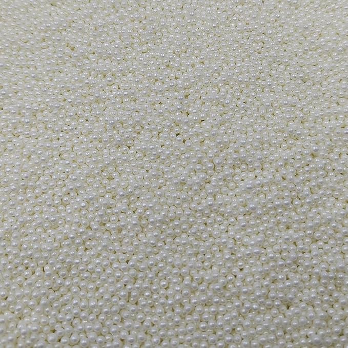 EPHVODI White Nonpareils Sprinkles Edible Mini Pearl Sprinkles for Cake Decorations, Baking, Ice Cream, Cookies, Donuts and Lollipops - 2mm White Sugar Pearls for Cake Decorating 3.88oz