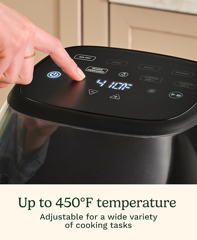 Cuisinart ClearView 4-Quart Air Fryer with Glass Basket and PFAS-Free Ceramic Nonstick Crisper Plate, 5 Cooking Functions, 2 Custom Presets, Adjustable Temperature up to 450°F, 3-Year Warranty, AFC-4