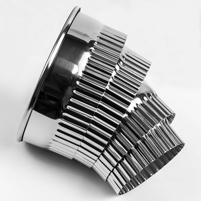 Stainless Steel Cookie Cutters Set of 4, Fluted Edge Round Pastry Cutters(Size: 1.8",2",2.6",3")