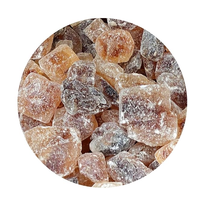 Pure and Natural Large Dark Brown Rock Sugar Crystals for Tea and Coffee, Pure and Natural, 1-Pound Bag