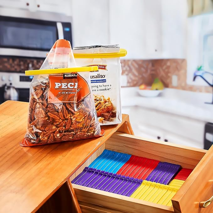 Keenpioneer Bag Sealing Clips Multicolor 78 Pack 4 inch and 6 inch | Bulk Medium 48 and Large 30, Food Snack Storage