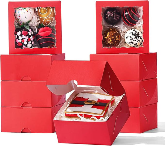 40 Pack Bakery Boxes 4x4x2 Inches Cookies Boxes Mini Bundt Cake Boxes Pie Boxes Cinnamon Roll Treat Box Chocolate Truffle Packing Party Wedding Favor