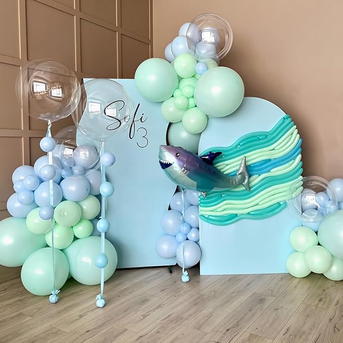 Voircoloria 90pack Mint Green Balloons Different Size 18/12/10/5 Inch Pastel Green Balloon Garland Arch Kit for Baby Shower,Graduation, Wedding, Birthday, Gender Reveal, New Year Decorations