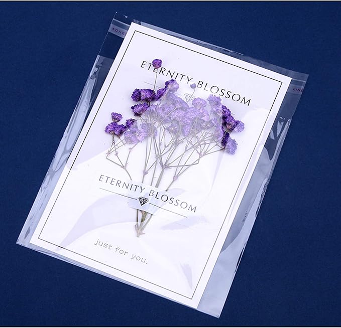 Morepack Self Sealing Cellophane Bags, 8x12 Inches 200 Pcs Clear Resealable Cellophane Bags Self Adhesive