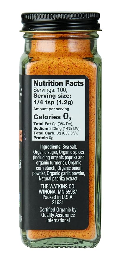 Watkins Organic Seasonings with Salt, 4.2 Ounce, Pack of 3