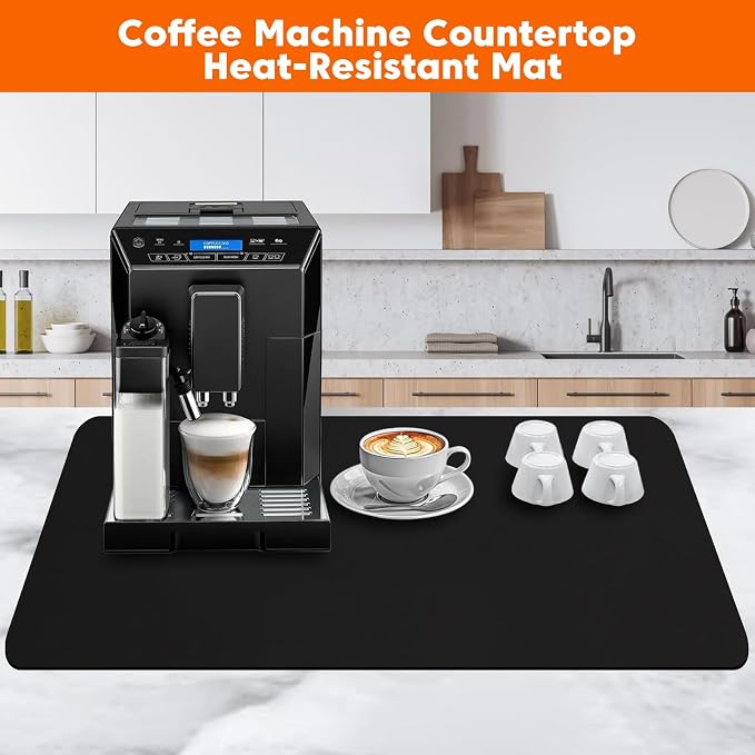 Large Silicone Mats for Kitchen Counter, 16" x 72" Heat Resistant mat, Food-Grade Silicone Pastry mat, Multi-Purpose Countertop Protector Mat, Skin-Friendly Surface,Freely Cuttable,Black