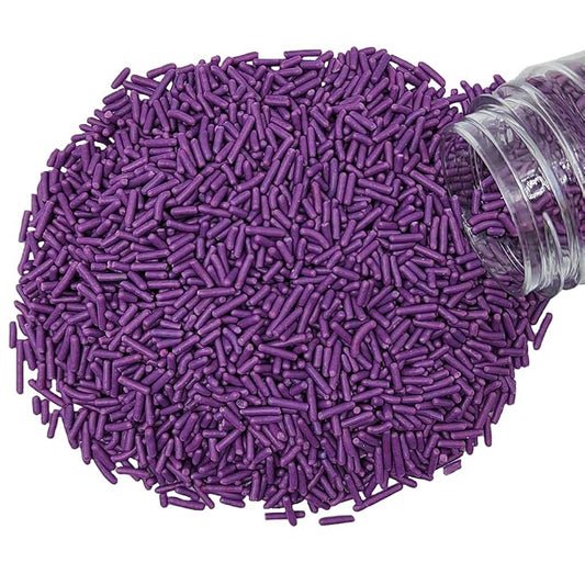 Homankit Purple Jimmies Sprinkles Edible Sprinkle Candy Soft Jimmies Toppings for Ice Cream, Cupcake, Cake, Cookie, Dessert Decorating 2.75 Ounces