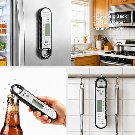 0.5s Instant Read Meat Thermometer Digital, Cooking, ±0.5°F Accuracy | Food Thermometer with Lift-to-Wake, Backlight & Auto-Rotating Display, IPX6 Waterproof for Grill, BBQ, Candy & Kitchen