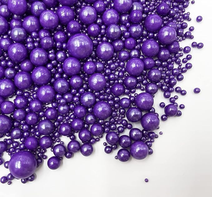 Sprinkles Edible Pearl Sugar Candy Cupcake Cake Topper 120g/ 4.2oz, Decorative Glitter Sprinkle Mix for Baking, Cake and Cookie Decorating (Purple)