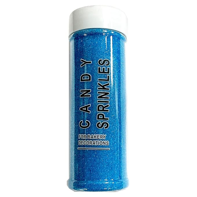 Edible Blue Sanding Sugar Sprinkles 142g/ 5.01oz Sparkling Blue Sugar Crystals for cake decorating for Cakes, Cookies, Cupcakes, Ice Cream Topping and Rimming Sugar