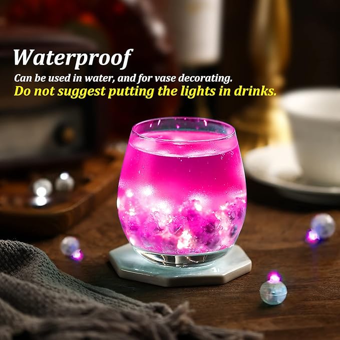 ZGWJ 50PCs Pink Balloon Lights Mini, Battery Powered, Long Standby Time Waterproof Tiny Led Round Flash Light for Paper Lantern Balloon Party Easter Eggs Wedding Christmas Halloween Decorations