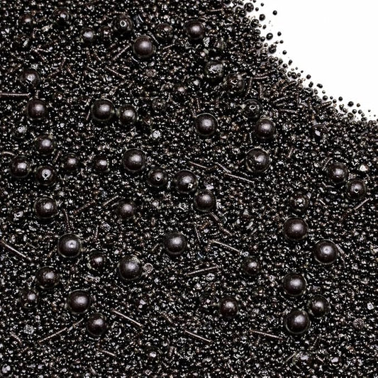 Confect Black Sprinkles – Premium Black Pearl Cake & Cupcake Sprinkles (4.2 oz) – Bake Stable, Soft Chew, No Synthetic Dyes – Edible Decorating Sprinkles for Cookies, Baking & Cake Decorations
