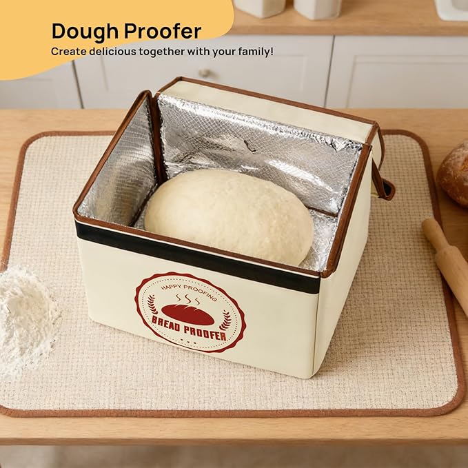 Versatile Dough Proofer Warming Box Adjustable Temperature Timer Control Bread Proofing Box Collapsible Design Sourdough Proofing Container for Making Bread