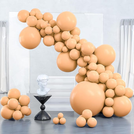 PartyWoo Nude Balloons 127pcs Different Sizes of 36 18 12 10 5 Inch Apricot Fall Neutral Boho Balloon Arch Kit Garland for Jungle Safari Thanksgiving Baby Shower Birthday Party Decorations Brown-Y103