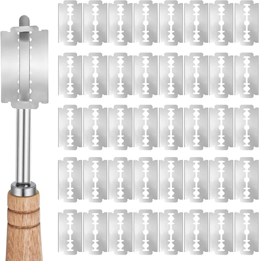 40-Pack Bread Lame Blades Refill, 6Cr13 Sourdough Blade Replacement, Stainless Steel Precision Razor Blades Designed for Sourdough Bread Scoring