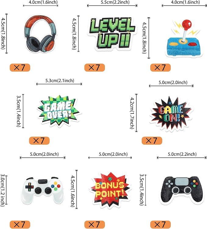 56 PCS Edible Video Game Cupcake Toppers Wafer Paper Game On Controllers Cupcake Picks Edible GamePad Cake Decorations for Game Theme Baby Shower Kids Boys Gamer Birthday Anniversary Party Supplies