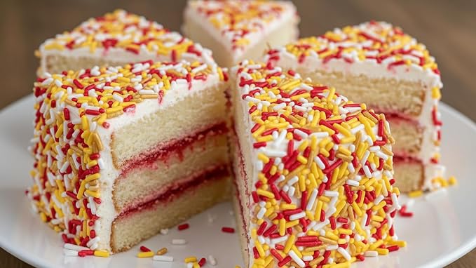 NCS Kansas City Game Day Red, Gold, Yellow & White Jimmies Edible Sprinkles – Cupcake, Cake & Cookie Decorations, 7 oz