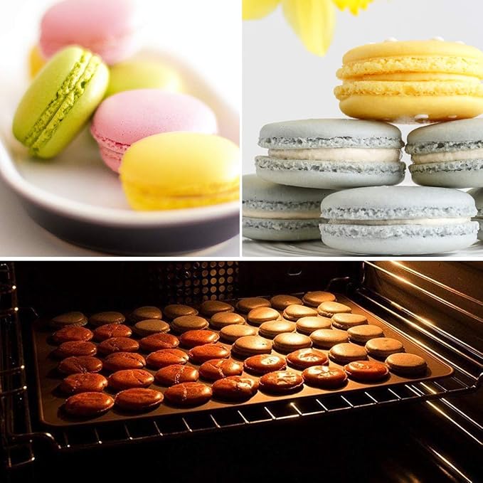 Silicone Macaron Baking Mats, 2 Non-Stick Silicone Baking Mats, Food Safe Baking Mat, Great For Macaron, Cookies, Bread, Pastry, Dessert (48Capavity + 30Capacity)