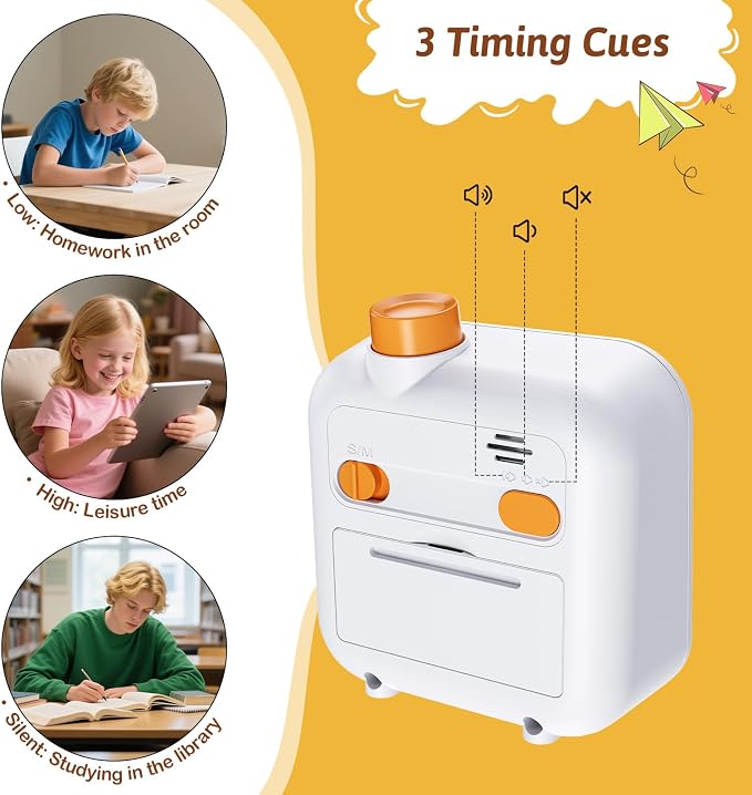 EooCoo Cute School Supplies Visual Timer for Kids, ADHD & Autism, Digital Countdown with Clear Petal-Style Visual Time Progress, Easy-to-Use Time Management Tool for Calm Transitions, Classroom & Home