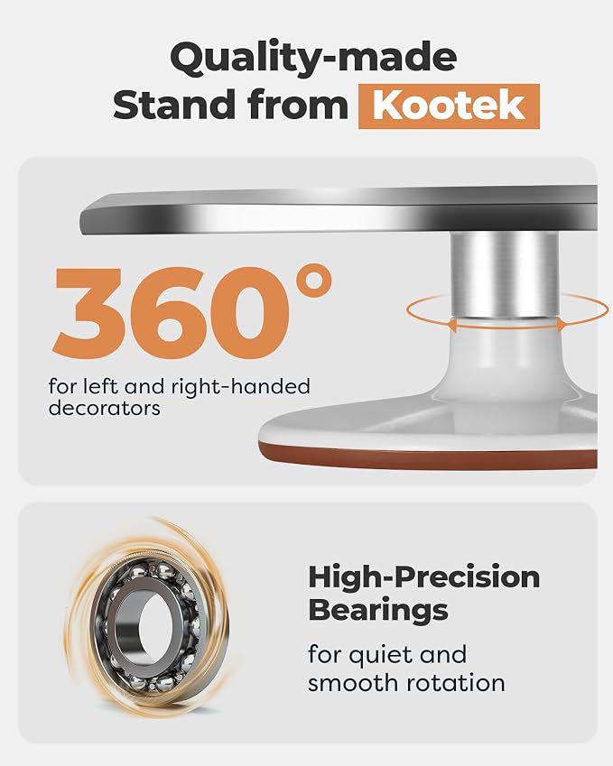 Kootek Aluminium Alloy Revolving Cake Stand 12 Inch Rotating Cake Turntable for Cake, Cupcake Decorating Supplies for Mother's Day