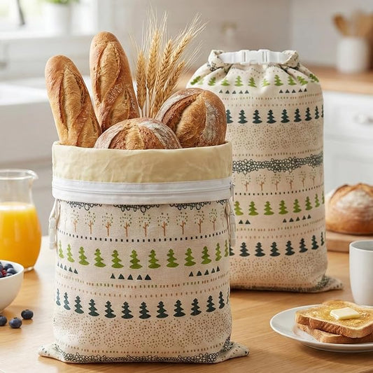 Large Reusable Beeswax Bread Bags for Sourdough Homemade | 17"x13" XL Beeswax Bread Bags Keeps Fresh Longer Cloth BreadBags 2 PACK