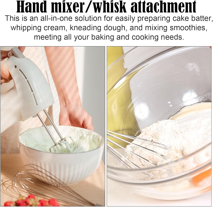 Hand Mixer Beaters Attachment Set, 2 Beaters 1 Egg Whisk 2 Dough Hooks and 1 Blending Rod Replacement Compatible with KHM3 KHM5 KHM7210 KHM7 KHM512 KHM9 KHM312 KHM926 KHM920 KHM53 & KHM720
