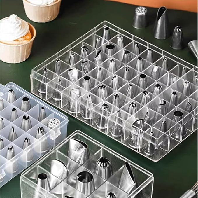 Piping Tips 24/48pcs Pastry Nozzles Stainless Steel Icing Tips Russian Tips Decorating Tips Piping Kit Icing Nozzles Tips for Cookies(24 pcs Set)