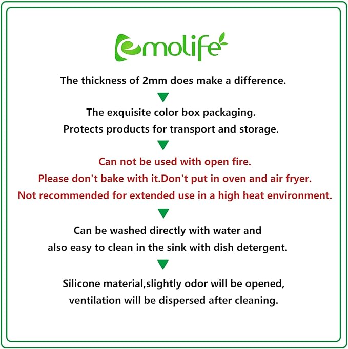 emolife Multipurpose Silicone Counter Mat, Extra Large Silicone Mat for Kitchen Appliance Site on, Countertop Protector, Heat Resistant, Non-Slip, Thick 2mm, 23.6 by 15.7 Inch