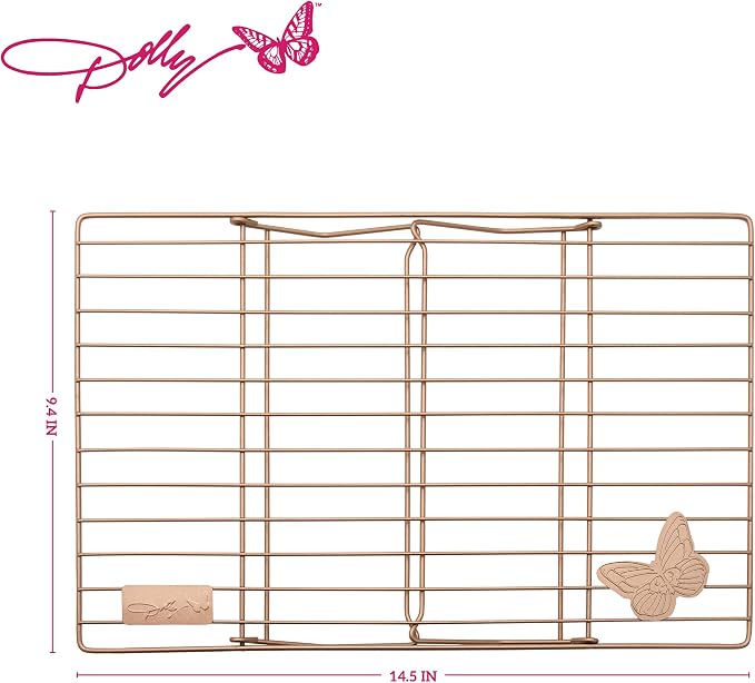 Dolly Parton Butterfly Cooling Rack in Blush – Carbon Steel Nonstick Wire Rack with Fun Dolly-Inspired Design, Collapsible Legs for Compact Storage, 10x15 Inch, Perfect for Cookies, Cakes
