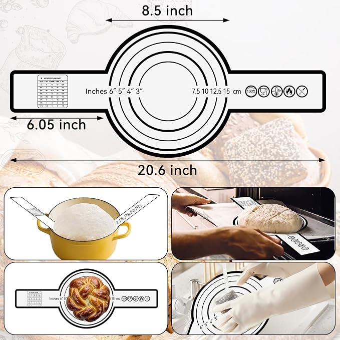 24 PCS Sourdough Starter Kit w/ 34oz Sourdough Starter Jar, Sourdough Bread Baking Supplies 9" Round & 10" Oval Silicone Banneton Bread Proofing (Yellow)