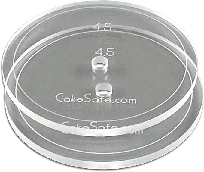 CAKESAFE – 2-4.5” Clear ¼” Acrylic Disks – Perfect Icing Tool to Smooth the Buttercream on Your Cakes