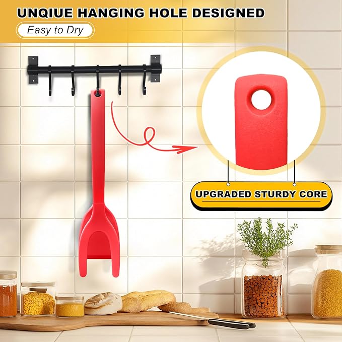 Silicone Spatula, BPA Free Kitchen Spatula, High Heat Resistant Rubber Spatulas, Ideal Kitchen Utensils for Non-Stick Pans, Sautéing, Frying, Baking, Turning and Flipping