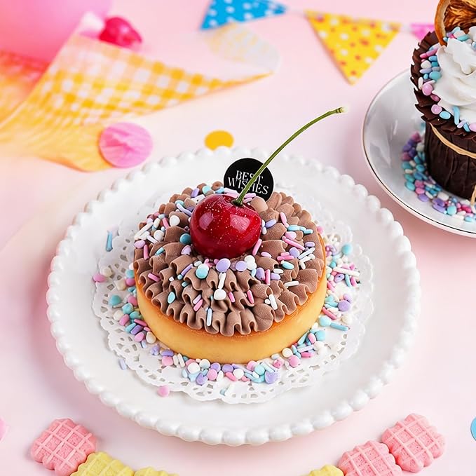 Pastel Sprinkles for Cake Decorating, 4.6oz Edible Blue Purple Pink White Nonpareils Jimmies and Confetti Sprinkles for Baking Cake Cupcake Cookies Ice Cream Topping