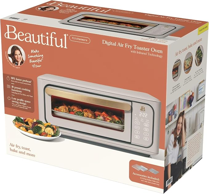 Infrared Air Fry Toaster Oven 9 Slice, 1800W Countertop Oven with Convection & Air Fry Functions, Digital Touch Display, Multi Cooking Modes for Baking, Broiling & Reheating (Porcini Taupe)