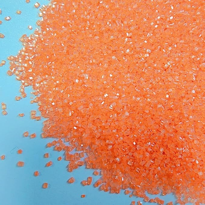 HeDeon&Rles Edible Orange Sanding Sugar Crystals for Baking 120g/4.23oz Sparkling Sugar Crystals Cake Cupcake Pancake Ice Cream Top Birthday Wedding Easter Halloween ChristmasCake Decoration